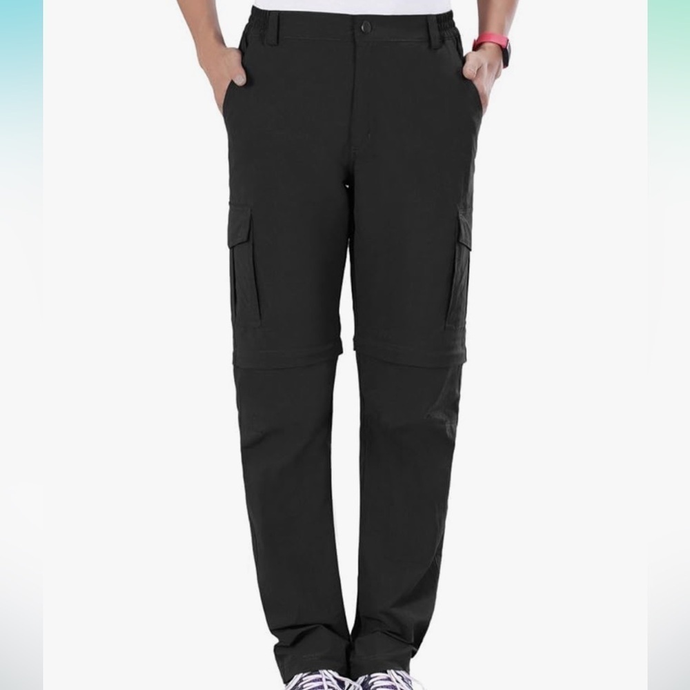 NONWE mens‎ hiking convertible light weight quick dry black pants Sz-30x32.  O14